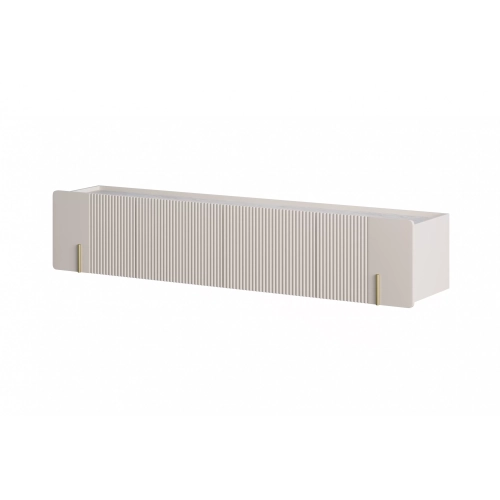 Szafka RTV Malmi 200 cm wisząca - kaszmir / crema bianca / złoty